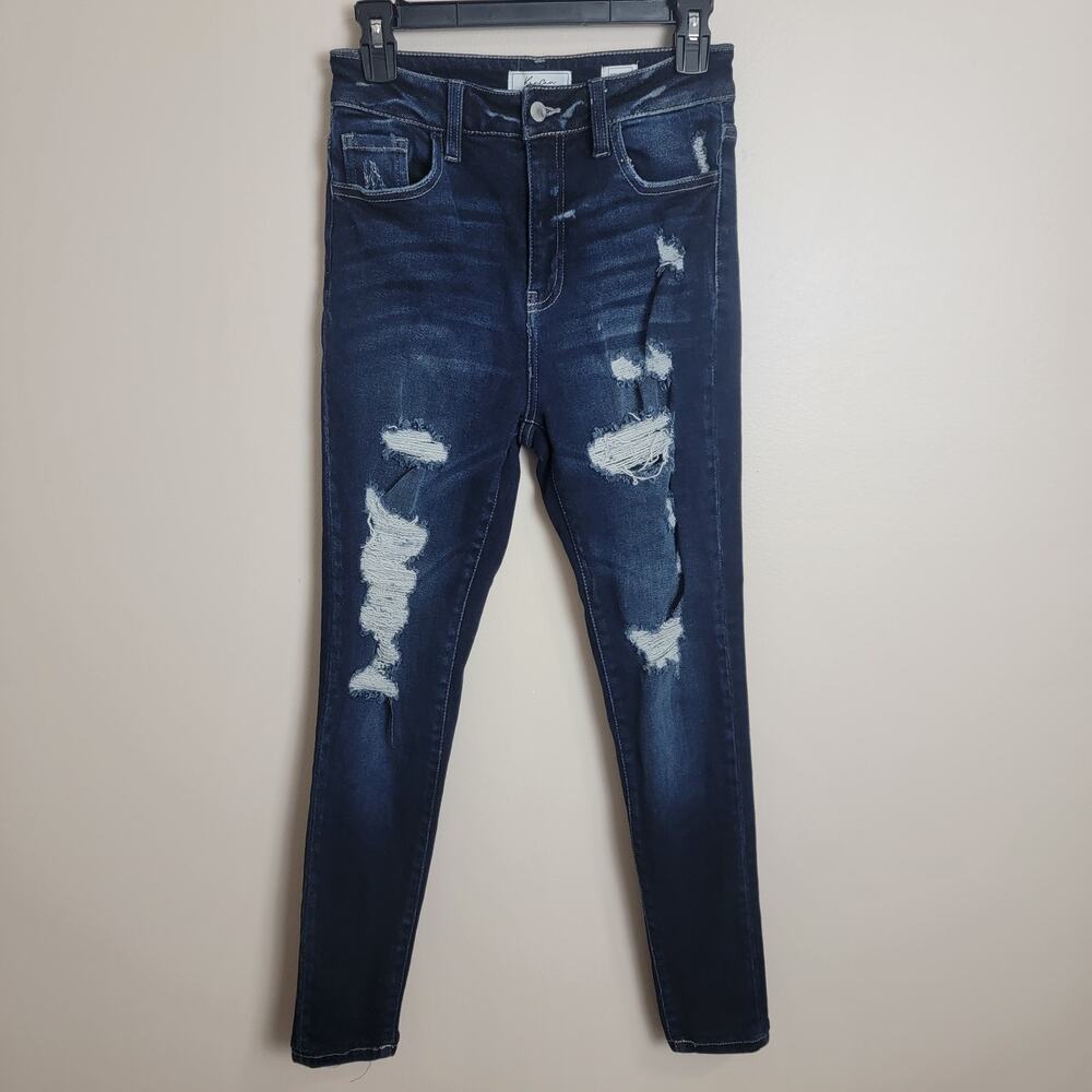 KanCan Signature Distressed Ultra High Rise Ankle Skinny Jeans Size 27